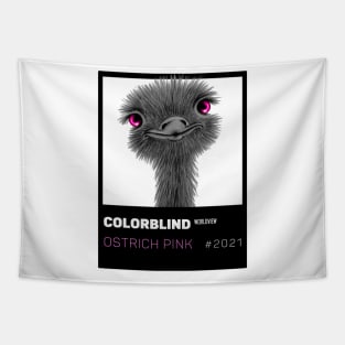 OSTRICH PINK - black card  by COLORBLIND WorldView Tapestry