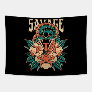 Snake Traditional Tattoo Vintage Tapestry