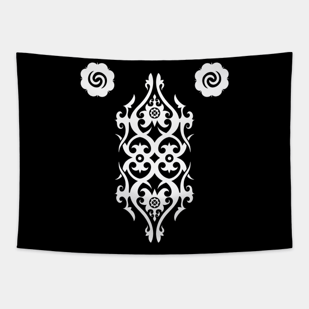 Double sided Borneo print Tapestry by Tikitattoo