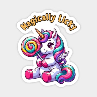 Unicorn Eating Lollipop Magnet