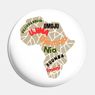 Kwanzaa African Continent Map  ( brown) Pin