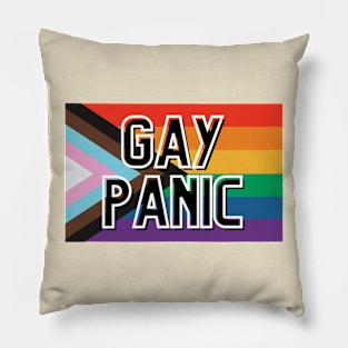 "GAY PANIC" Pride Flag LGBTQ+ Block Letter Pillow