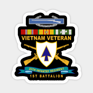 26th Infantry Regiment - DUI w Br - Ribbon - TOP - 1st Bn w CIB VN SVC  X 300 Magnet
