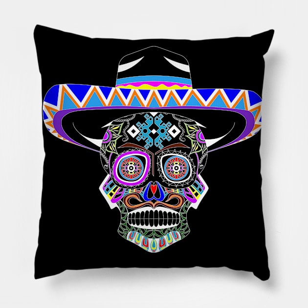 mariachi loco ecopop Pillow by jorge_lebeau