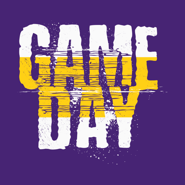 Purple and Gold Gameday // Grunge Vintage Football Gameday by SLAG_Creative