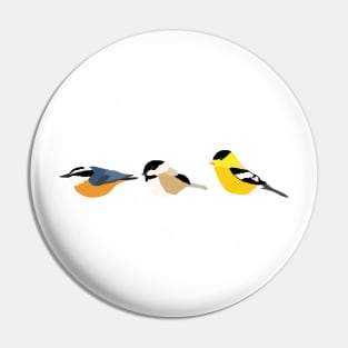 Nuthatch, Chickadee, and Goldfinch Pin