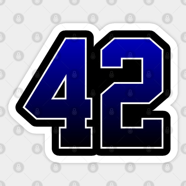 Number 42 / 42nd birthday number jersey number Sticker