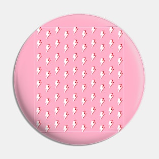 White and Red Lightning Pattern on Pink Pin