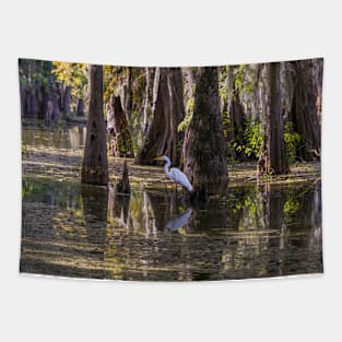 Snowy Egret in the Swamp Tapestry