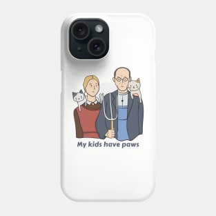 Cat design- Grant Wood American Gothic Phone Case