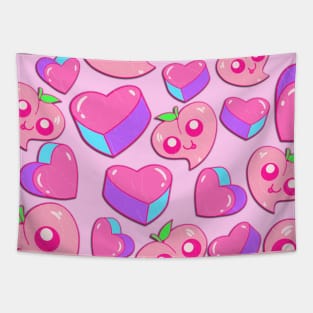 Hearts pattern in red and pink Tapestry