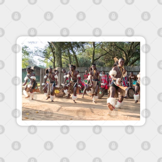 African Traditional Dance in Eswatini (Swaziland) Magnet by SafariByMarisa