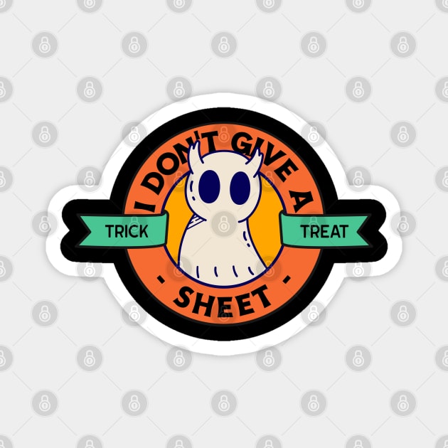 I Don’t Give a Sheet – Funny Halloween Ghost Pun Magnet by Stylecombinator