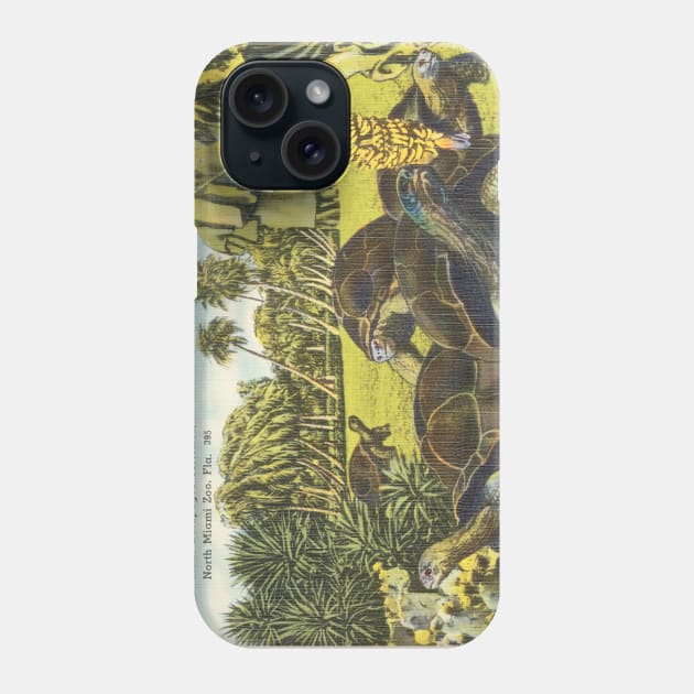 Giant Galapagos tortoises, North Miami Zoo postcard Phone Case by WAITE-SMITH VINTAGE ART