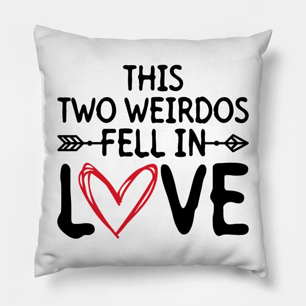 This Two Weirdos Fell In Love - Bride Groom Matching Couple Pillow by Anassein.os