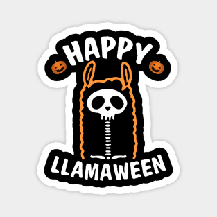 Llama skeleton  happy halloween tee Magnet