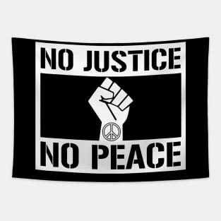 No Justice No Peace Graphic Tee Lives Matter Civil Rights Protest Tapestry