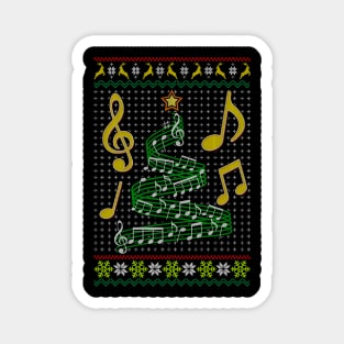 Musical Note Christmas ugly sweater Classical music lover Magnet