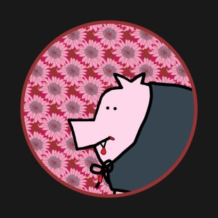 Portrait of a Halloween Horror Vampire Pig T-Shirt