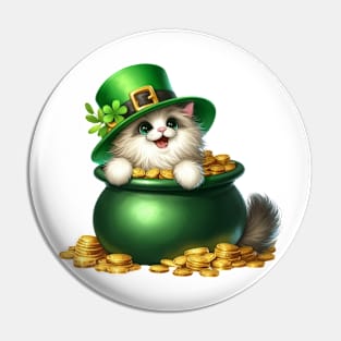 St Patricks Day Ragdoll Cat Pin