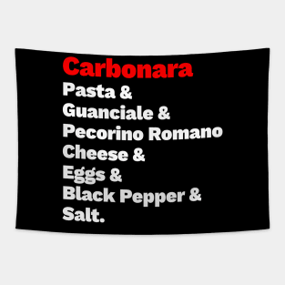 Carbonara Ingredients white Tapestry