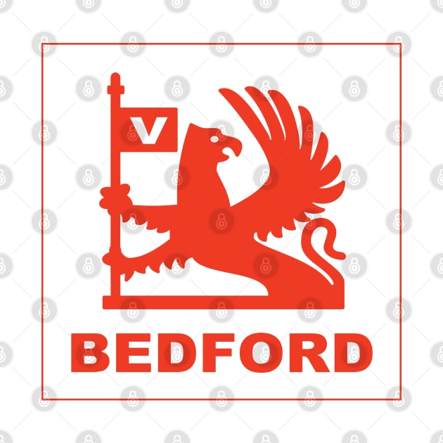 Retro Bedford trucks emblem - Bedford red print by retropetrol