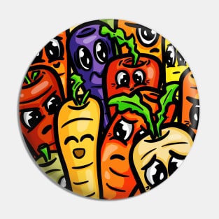 Carrots Many Colorful Carrots Cartoon Illustration Pin