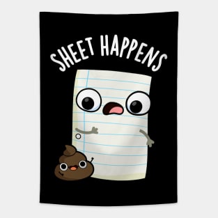 Sheet Happens Funny Paper Puns Tapestry