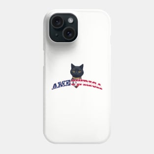 Patriotic American Cute Black Cat Ameowrica Phone Case