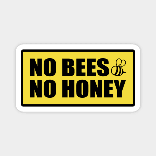 No Bees No Honey Sign A-5 Magnet