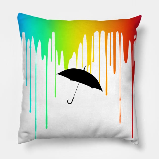 The Umbrella Academia - umbrella and colored rain | Number five Pillow by Vane22april