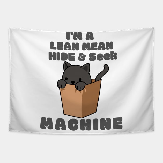 Lean Mean Hide and Seek Kitten Machine Tapestry by TeachUrb