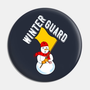 Winter Guard Snowman Rough White Text Pin