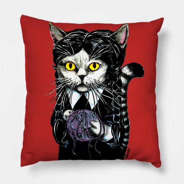 Goth Cat Pillow by Robisrael