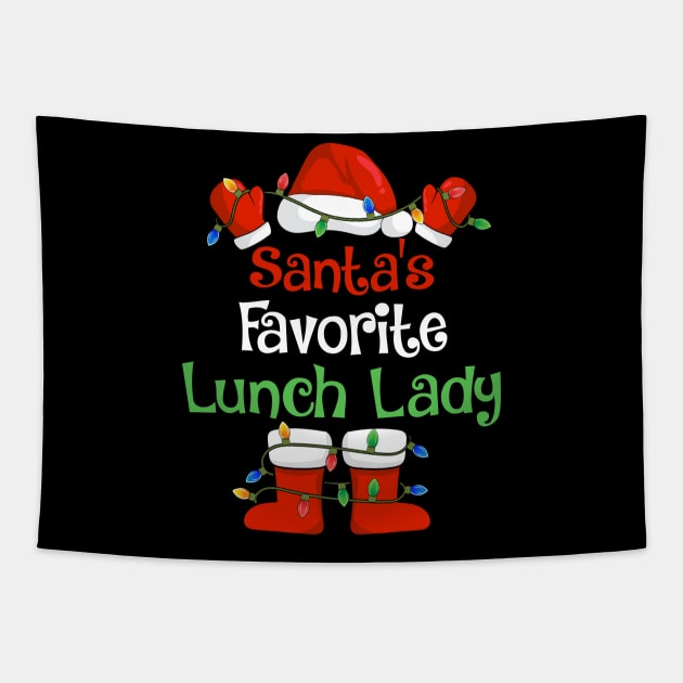 Santa's Favorite Lunch Lady Funny Christmas Pajamas Tapestry by cloverbozic2259lda