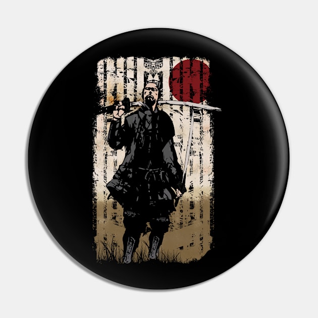 Samurai Japanese Art Style Manga Bushido Pin by RK Design