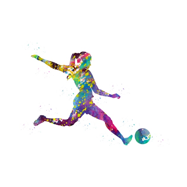 Woman footballer soccer player by erzebeth