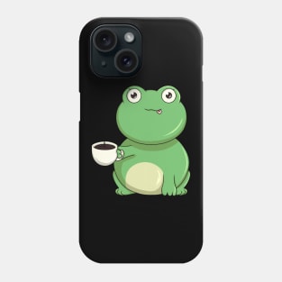 Funny frog is drinking a coffee Phone Case