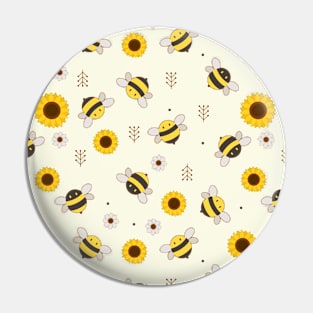 Buzzing Beehive Joy - Cute Bees Pattern Design Pin