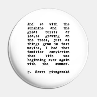 The Great Gatsby Quote About Summer Pin