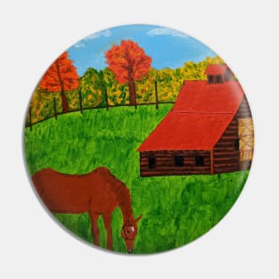 Horse By The Barn Pin