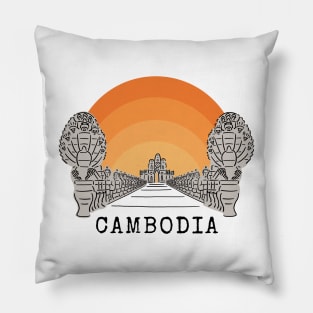 Angkor Thom Majesty: Cambodia's Ancient Wonder -- SunRise Edition Pillow