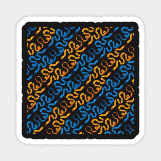 Benjamin Franklin's "Join or Die" snake diagonal pattern on black background Magnet
