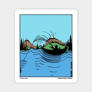 Fisherman Out On The Boat Fishing Novelty Gift Magnet