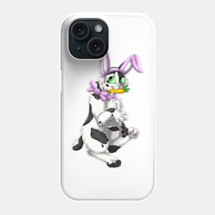 Bobtail BunnyCat: Black Bicolor (Pink) Phone Case