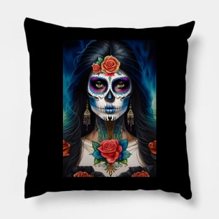 Sugar Skull Art - Embrace Dia de los Muertos Pillow