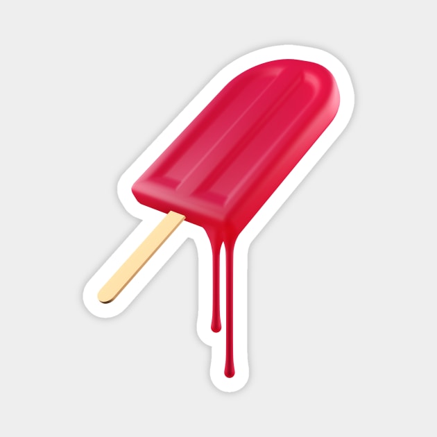 Red Cherry Popsicle. Magnet by graphicfire