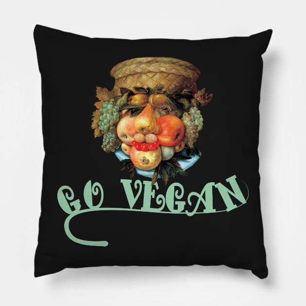 Go Vegan Diet Vegetarian  Produce Veganism Nutrition Pillow by hispanicworld