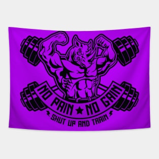 NO PAIN NO GAIN RHINO Tapestry