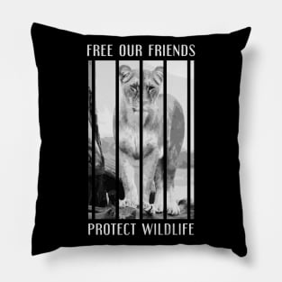 free our friends - lions Pillow